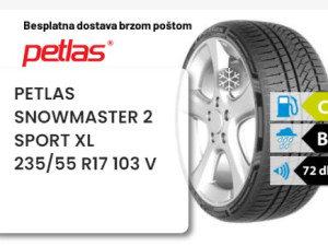 235/55 R 17 103V XL PETLAS SNOWMASTER 2 SPORT