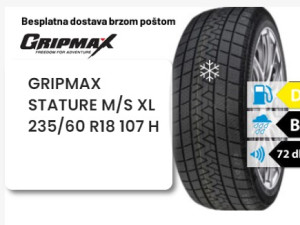 235/60 R 18 107H XL GRIPMAX STATURE M/S