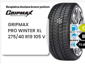 275/40 R 19 105V XL GRIPMAX PRO WINTER