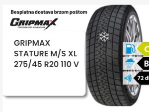 275/45 R 20 110V XL GRIPMAX STATURE M/S