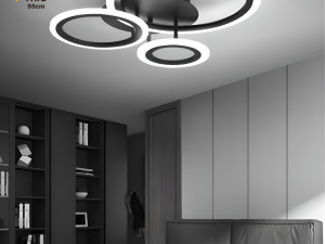 LUSTER PLAFONJERA SAFELUX TRIO - CRNI - 55 CM - 3 BOJE SVJETLA