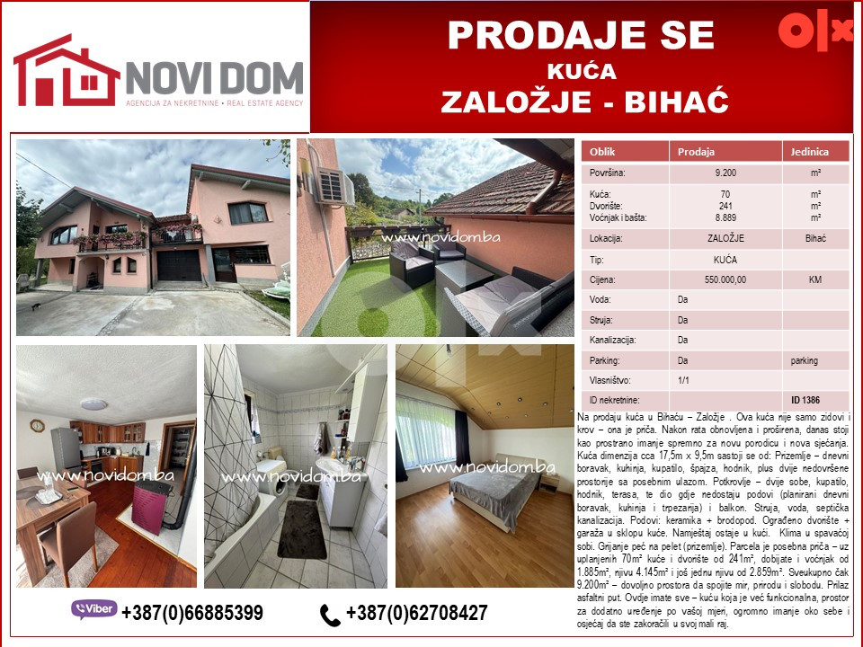PRODAJE SE - Kuća - ZALOŽJE - BIHAĆ