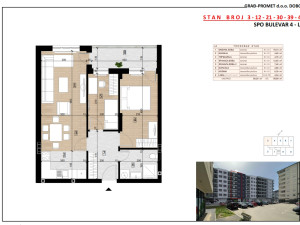 Stan Doboj 59.09m2 SPO BULEVAR-lamela 2