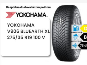 275/35 R 19 100V XL YOKOHAMA V906 BLUEARTH