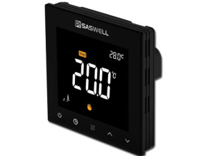 Saswell podžbukni termostat s programiranjem - crni