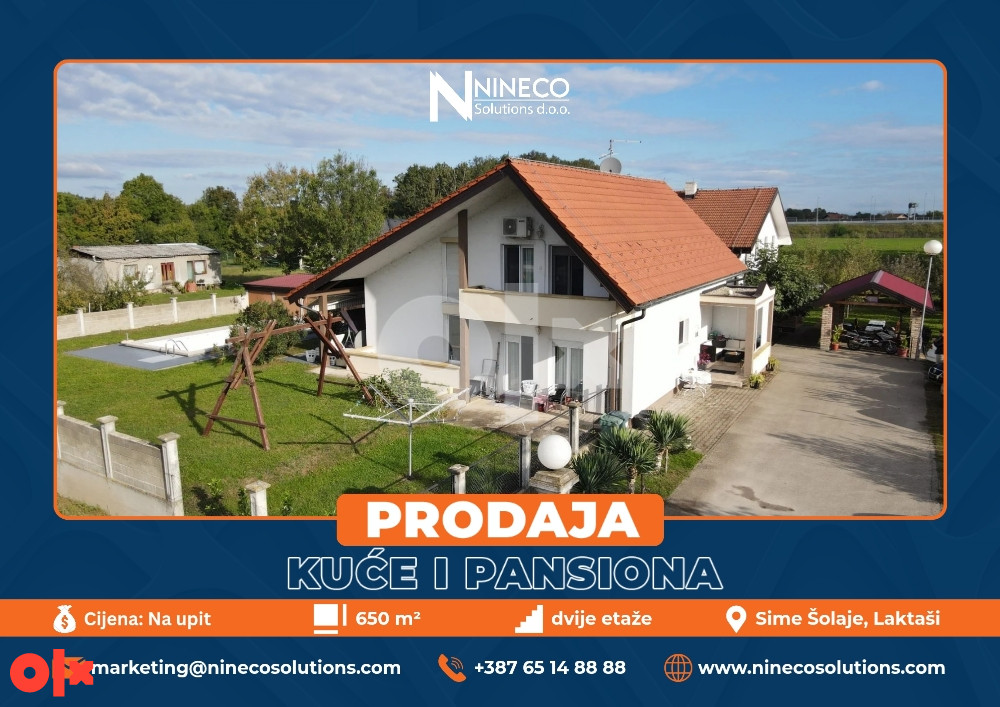 KUĆA I POSLOVNI OBJEKAT PANSION - LAKTAŠI - 650 m2