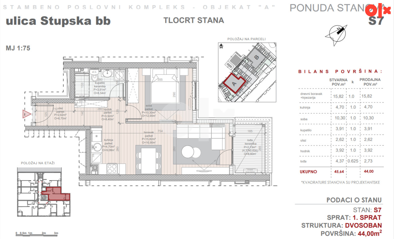 Stup | S7 44 m² LA | Novogradnja | Ulica Stupska - Widok 5
