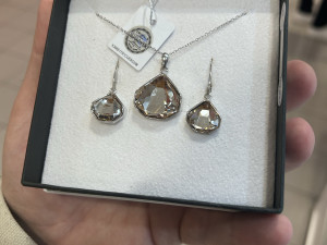 Swarovski Set Ogrlica i Naušnice Srebro 925 Kristalna elegancija