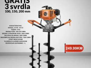 Bušač rupa + GRATIS 3 SVRDLA, AKCIJA