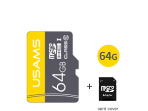 USAMS US-ZB119 High Speed TF Card 64G+Adapter yellow