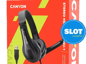 CANYON PC headset CHSU-1 USB 2m slušalice sa mikrofonom