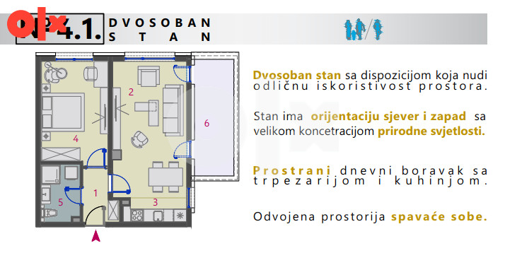 Stan Tešanj Jelah 55.14m2 6