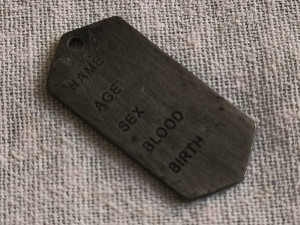 Stara vojna - vojnička identifikacijska pločica - Dog tag