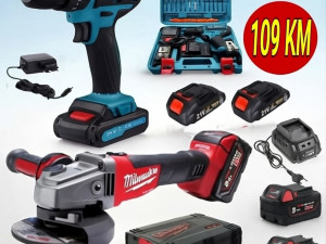 AKU busilica Makita set + AKU brusilica Milwaukee AKCIJA