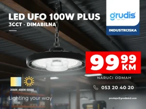 LED UFO 100W CCT PLUS CRNA REFLEKTOR