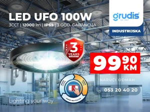 LED UFO 100W CCT PLUS CRNA REFLEKTOR GARANCIJA