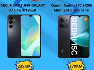 AKCIJA SAMSUNG GALAXY A16 4/128GB ili Xiaomi Redmi 15C 8/256