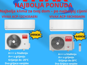 Akcija Klima VIVAX AERI 12ka i 18ka sa Grijacima vanjske jedinice