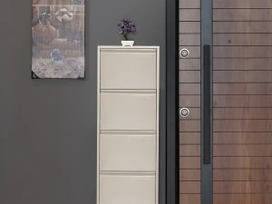 Metalni Cipelar sa 4 ladice Krem