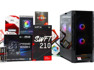 Gaming PC Cougar Duoface 25B; R5 5600X; RX 7600; 1TB; 16GB DOPER