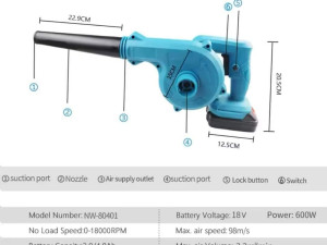 Aku puhac za lisce makita