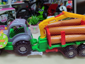 Traktor dizalica prikolica drva trupci igračke