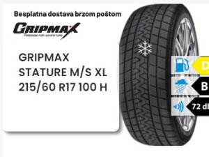 215/60 R 17 100H XL GRIPMAX STATURE M/S