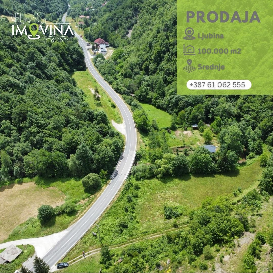 100915 Zemljišna parcela 100.000 m2, Ljubina - Srednje