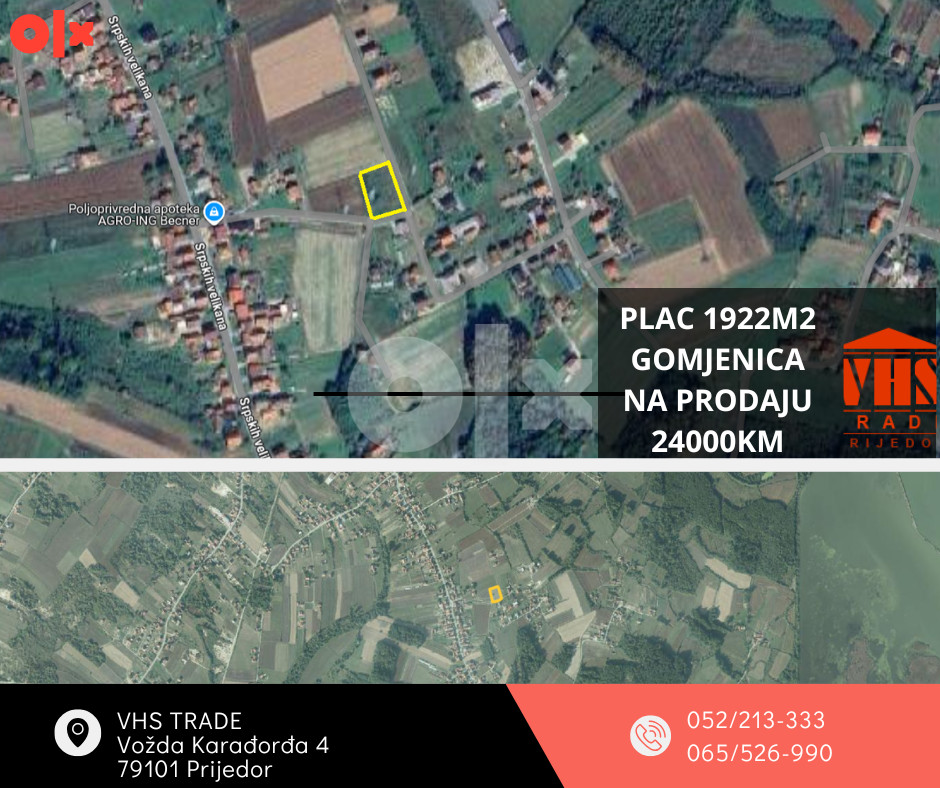 Zemljište Prijedor 1922m2