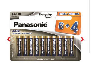 PANASONIC baterije LR6EPS/10BW 6+4F Alkal. Everyday Power