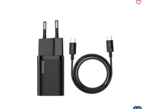 Super brzi punjač 25W sa USB-C kablom 1m BASEUS crni 043990