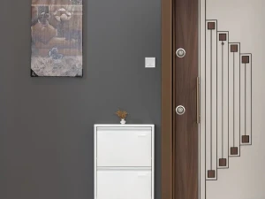 Metalni Cipelar sa 2 ladice Bijela