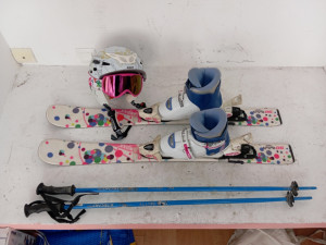 Dječije skije pancerice štapovi kaciga i brile komplet