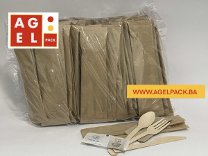 Set  pribor drv. viljska+noz+kasika+salveta+so+biber