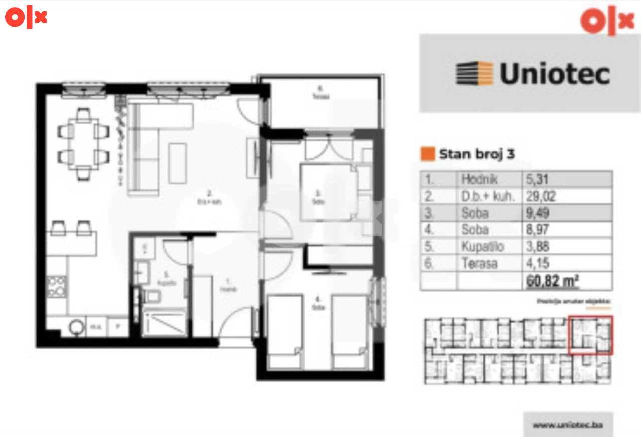 Stan Istočno Sarajevo Lukavica od 60 - 62m2 2