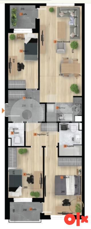 Uskoro useljivi stanovi sa tri spavaće sobe od 77m2 u Budžaku