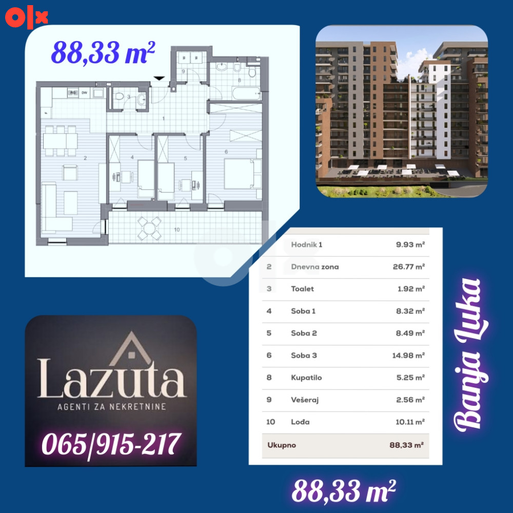 Stanovi Banja Luka 63 m2 i 88 m2 2