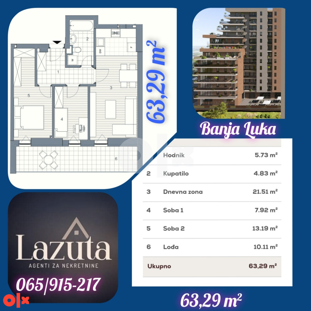 Stanovi Banja Luka 63 m2 i 88 m2