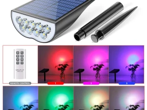 Vrtna solarna lampa Walkway RGB 1200mAh sa daljinskim