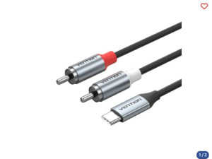 Audio kabal USB-C na 2X RCA VENTION 2m sivi 044203