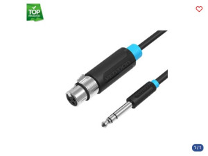 Audio kabal 6.35mm na XLR VENTION 3m crni 044201