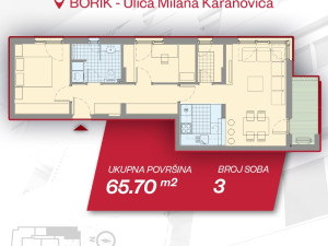 Dvosobni stanovi u izgradnji, 65,70 m2, Borik, Banja Luka photo 1