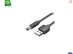 Kabal USB-A na DC 5.5mm VENTION 1m crni 044169