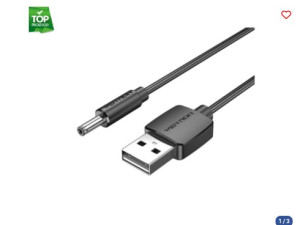 Kabal USB-A na DC 3.5mm VENTION 1m crni 044168