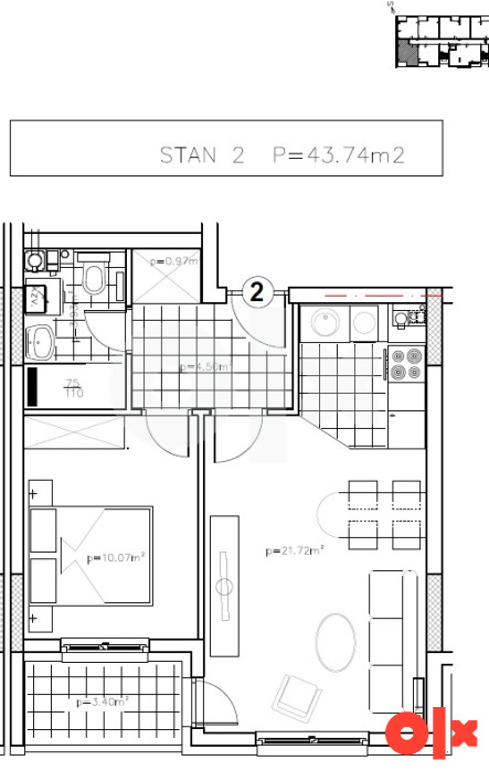 Stan Istočno Sarajevo 43m2