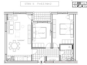 Stan Istočno Sarajevo 63m2
