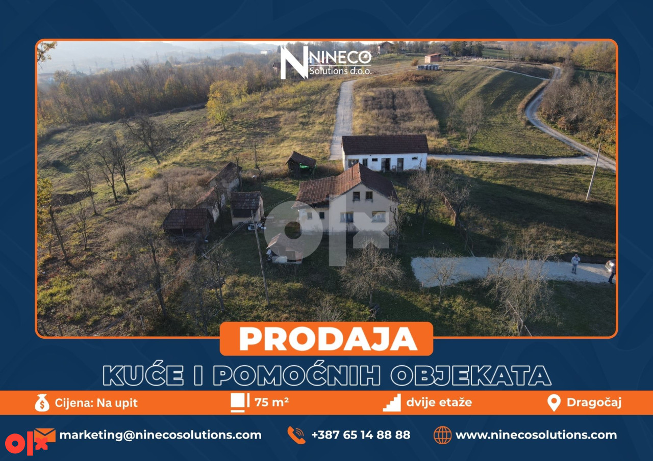 KUĆA I POMOĆNI OBJEKTI - DRAGOČAJ - BANJA LUKA - 75 m2