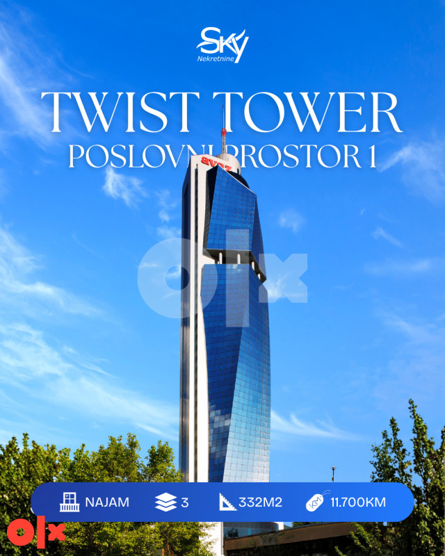 Poslovni prostor Twist Tower 332m2 I Sky nekretnine