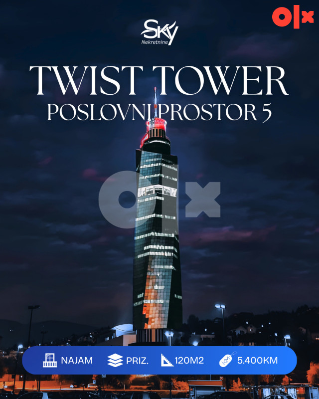 Kafić Sarajevo, Avaz Twist Tower 120m2 I Sky