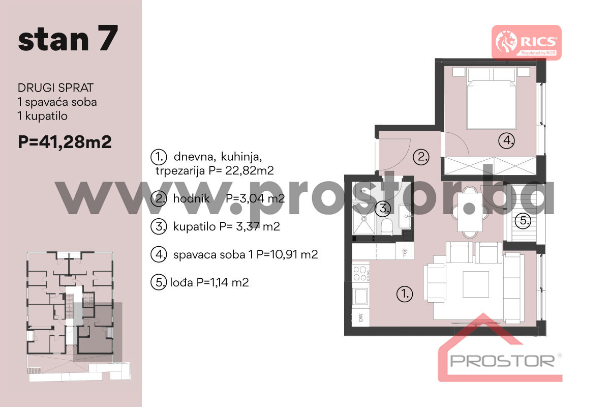 NOVOGRADNJA SKENDERIJA:Dvosoban stan s lođom,41m2
